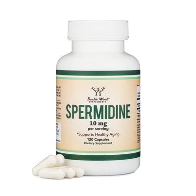 Spermidine Supplement (10mg of 99% Spermidine 3HCL - Third Party Tested) 120 Capsules - Over 100x More Potent Than Wheat Germ Extract for Cell Membrane, Telomere Health and Aging by Double Wood