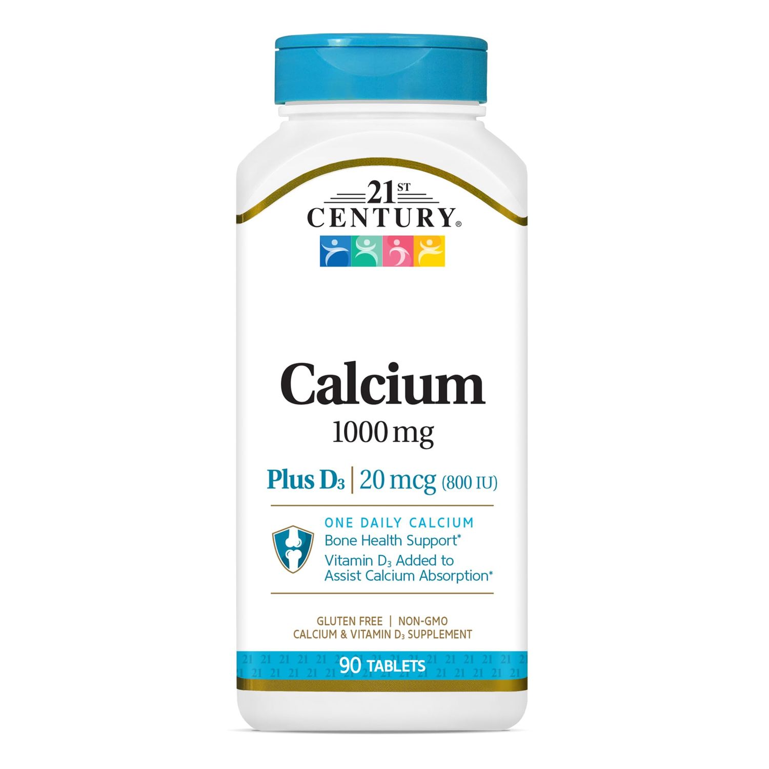 21st Century Calcium Plus D Tablets, 1000 mg, 90 Count