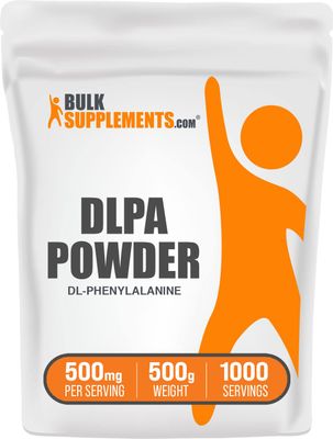 BulkSupplements.com DL-Phenylalanine Powder - DLPA Powder, DL-Phenylalanine 500mg - DLPA Supplements, Amino Acid - Gluten Free, 500mg per Serving, 500g (1.1 lbs) (Pack of 1)