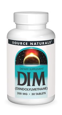 Source Naturals DIM, Diindolylmethane 200mg with BioPerine, Vitamin E &amp; More - 30 Tablets