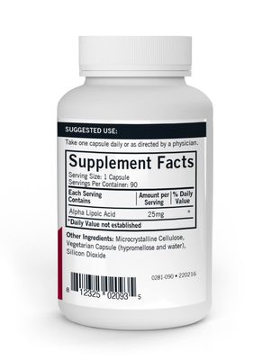 Kirkman - Alpha Lipoic Acid 25 mg - 90 Capsules - Potent Antioxidant - Protects Against Harmful Radicals - Hypoallergenic
