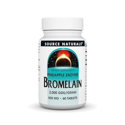 Source Naturals Bromelain, 2,000 GDU/GRAM, Pineapple Enzyme, 500 MG - 60 Tablets