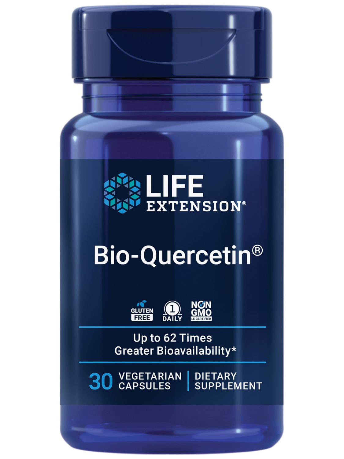 Life Extension Bio-Quercetin, Supports Immune &amp; Heart Health, Potent antioxidant, Gluten-Free, Once Daily, 30 Vegetarian Capsules