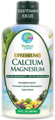 Premium Liquid Calcium Magnesium Citrate - Natural formula w/ support for strong bones - Liquid Vitamin Supplement w/ Calcium, Magnesium, Boron &amp; Vitamin D3 - Up to 98% Absorption Rate- 32oz, 64 Serv