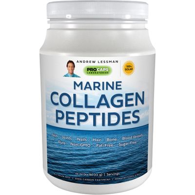 ANDREW LESSMAN Marine Collagen Peptides 30 Servings - Supports Radiant Smooth Soft Skin, Comfortable Joints. Pure. Super Soluble No Fishy Flavor No Additives Non-GMO