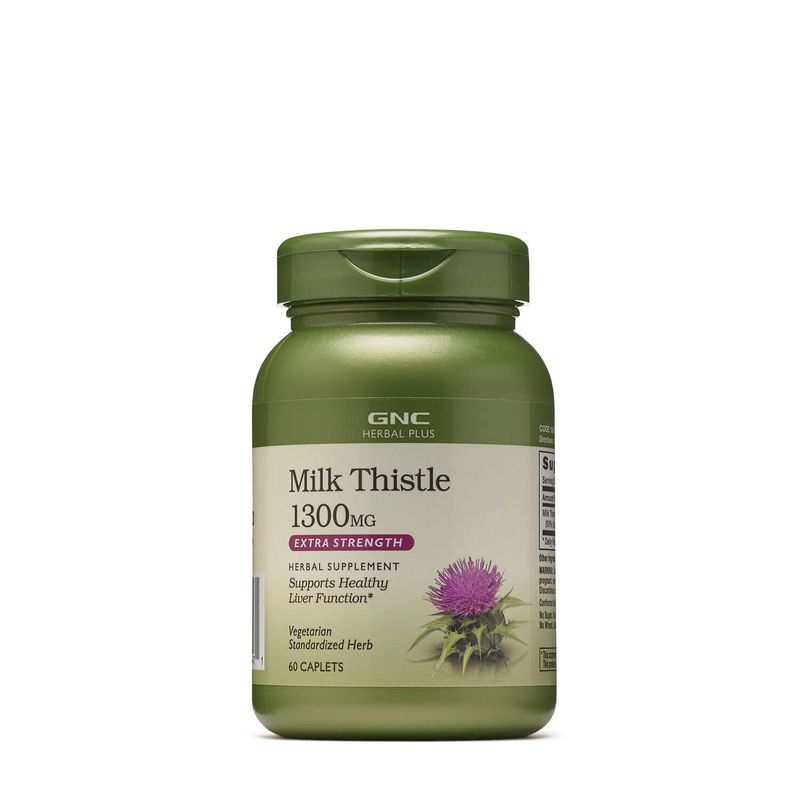 GNC Herbal Plus Milk Thistle 1300mg | Supports Healthy Liver Function | Vegetarian | 60 Count