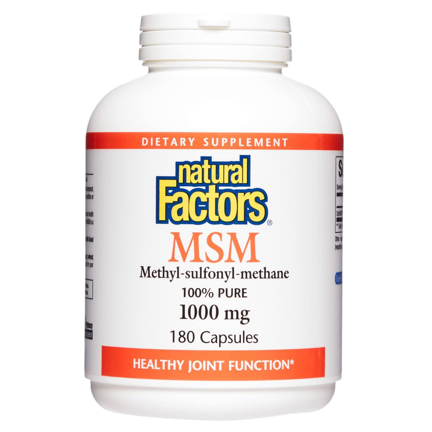 Natural Factors, MSM, Supports Healthy Joints, Hair, Skin and Nails, 180 Capsules