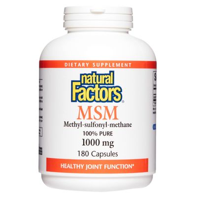 Natural Factors, MSM, Supports Healthy Joints, Hair, Skin and Nails, 180 Capsules