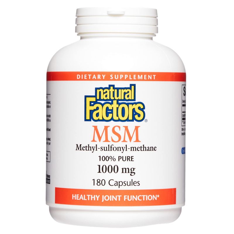Natural Factors, MSM, Supports Healthy Joints, Hair, Skin and Nails, 180 Capsules