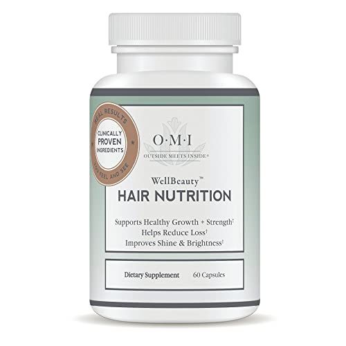 WELLBEAUTY OMI Hair Nutrition, Womens Hair Growth Supplement, Clinically Proven to Grow Hair, Reduce Hair Loss, Doctor-Formulated for Stronger, Thicker Hair with Keratin, Biotin