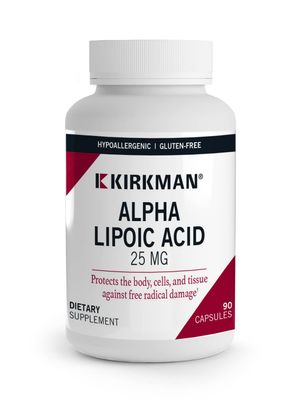 Kirkman - Alpha Lipoic Acid 25 mg - 90 Capsules - Potent Antioxidant - Protects Against Harmful Radicals - Hypoallergenic