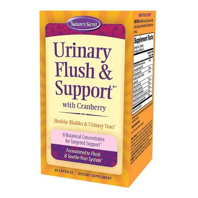 Nature&#39;s Secret Urinary Flush &amp; Support with Cranberry Promotes Healthy Bladder &amp; Urinary Tract - 8 Botanical Concentrate Blends to Flush &amp; Soothe - Healthy Elimination &amp; Detoxification - 60 Capsules