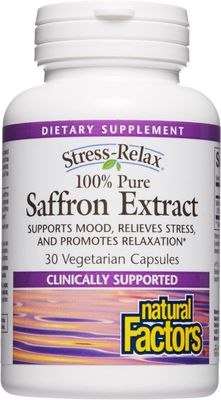 Natural Factors Stress-Relax Affron Saffron Extract 28 mg, 30 Vegetarian Capsules