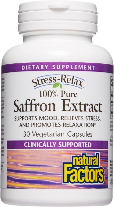 Natural Factors Stress-Relax Affron Saffron Extract 28 mg, 30 Vegetarian Capsules
