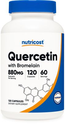 Nutricost Quercetin with Bromelain, 880mg Quercetin + 165mg Bromelain Per Serving, 120 Capsules, 60 Servings (2 Caps Per Serving) - Vegetarian, Non-GMO &amp; Gluten Free