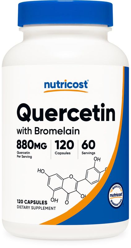 Nutricost Quercetin with Bromelain, 880mg Quercetin + 165mg Bromelain Per Serving, 120 Capsules, 60 Servings (2 Caps Per Serving) - Vegetarian, Non-GMO &amp; Gluten Free