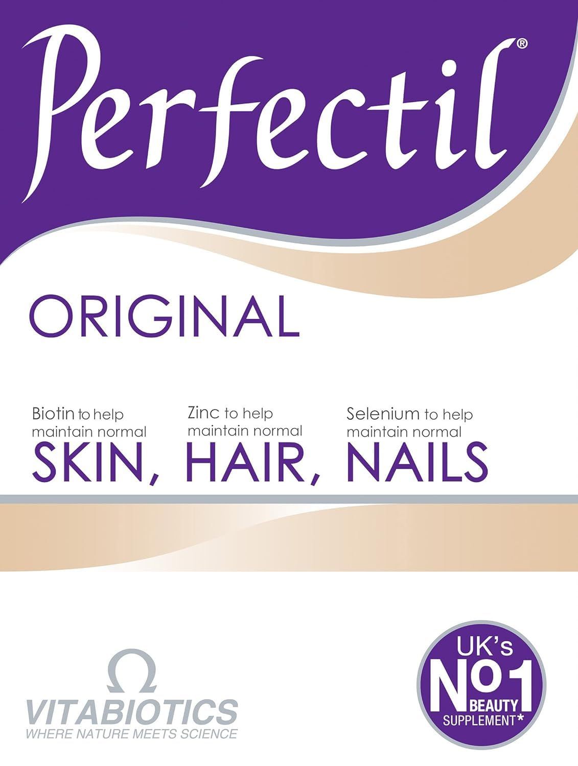 Vitabiotics, Perfectil Triple Active, Essential Nutrients to help maintain healthy Skin, Hair &amp; Nails, 30-Count Boxes (Pack of 2)