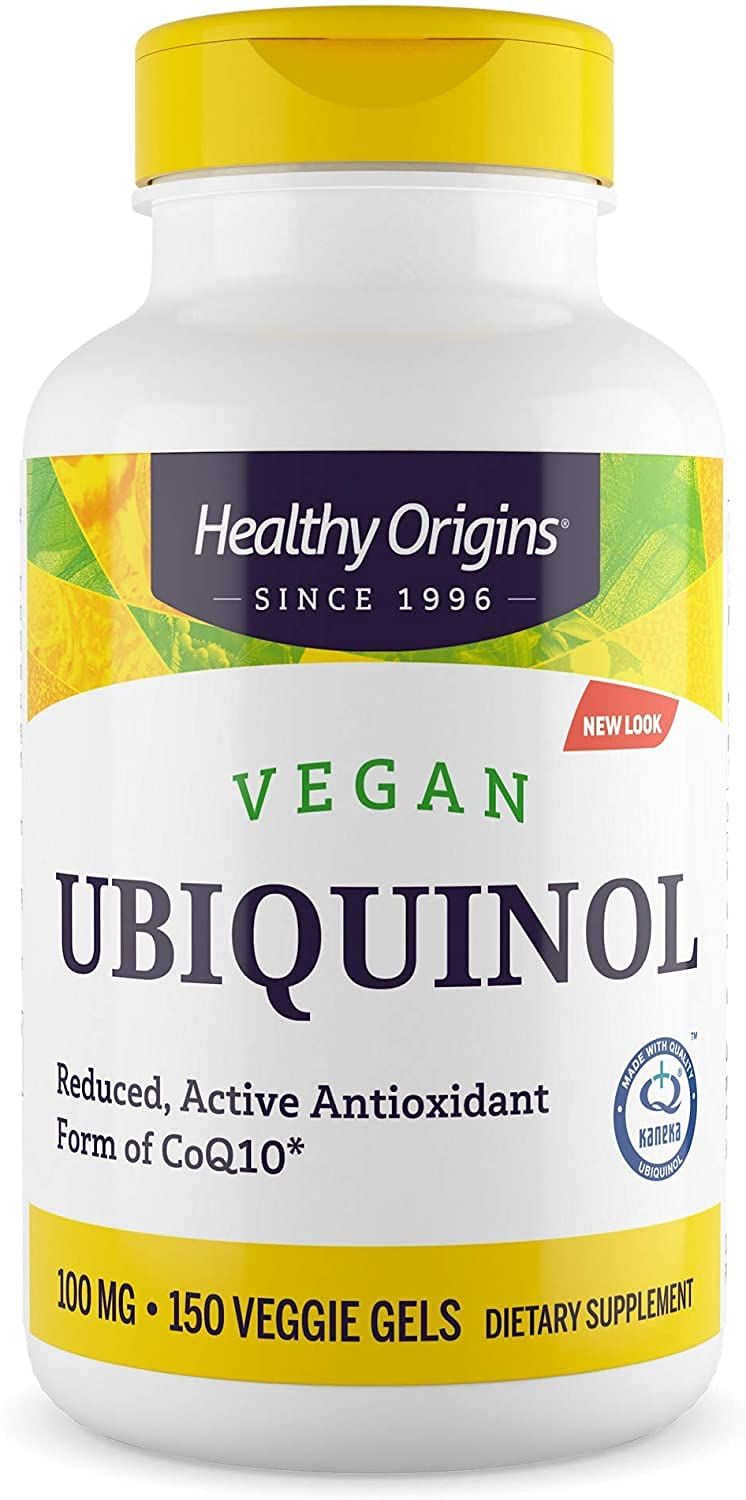 Healthy Origins Ubiquinol Vegan Formula (Active Form of CoQ10), 100 mg - Kaneka Ubiquinol Supplement for Heart Health &amp; Antioxidant Support - Vegan, Gluten-Free &amp; Non-GMO Supplement - 150 Veggie Gels