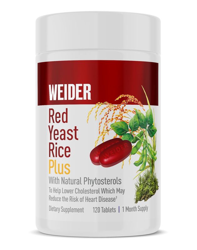 Weider Red Yeast Rice Plus 1200mg - With 850mg of Natural Phytosterols- Gluten FREE - One Month Supply