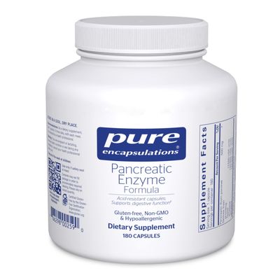 Pure Encapsulations Pancreatic Enzyme Formula - Digestive Enzymes for Digestion - Strengthens Gut Health* - Targeted Delivery Capsules - Gluten Free &amp; Non-GMO - 180 Capsules