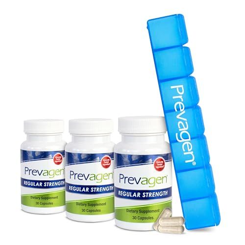 Prevagen Regular Strength 10mg, 30 Capsules |3 Pack| with Apoaequorin &amp; Vitamin D | 7-Day Pill Minder