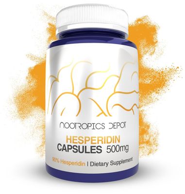 Nootropics Depot Hesperidin Capsules | 500mg | 60 Count | 90% Extract | Citrus aurantium | Supports Metabolic Function + Cardiovascular Health
