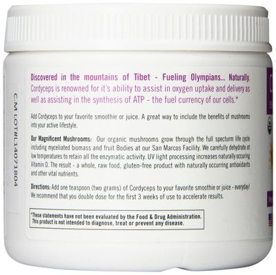 Om Organic Mushroom Superfood Powder, Cordyceps, 100 Servings, Energy and Endurance Support Supplement, 7.05 Ounce (Pack of 1)