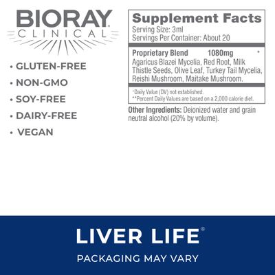 BIORAY Clinical Liver Life - 2 fl oz - Strengthens Liver Structure &amp; Function - Non-GMO, Vegetarian, Gluten Free