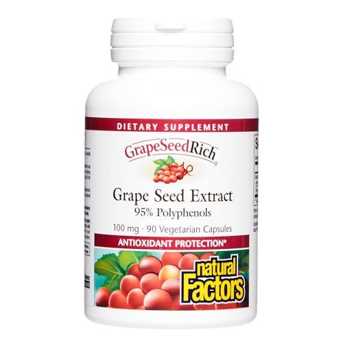 Natural Factors, GrapeSeedRich Grape Seed Extract, Antioxidant Support for Healthy Inflammatory Response, 90 Capsules