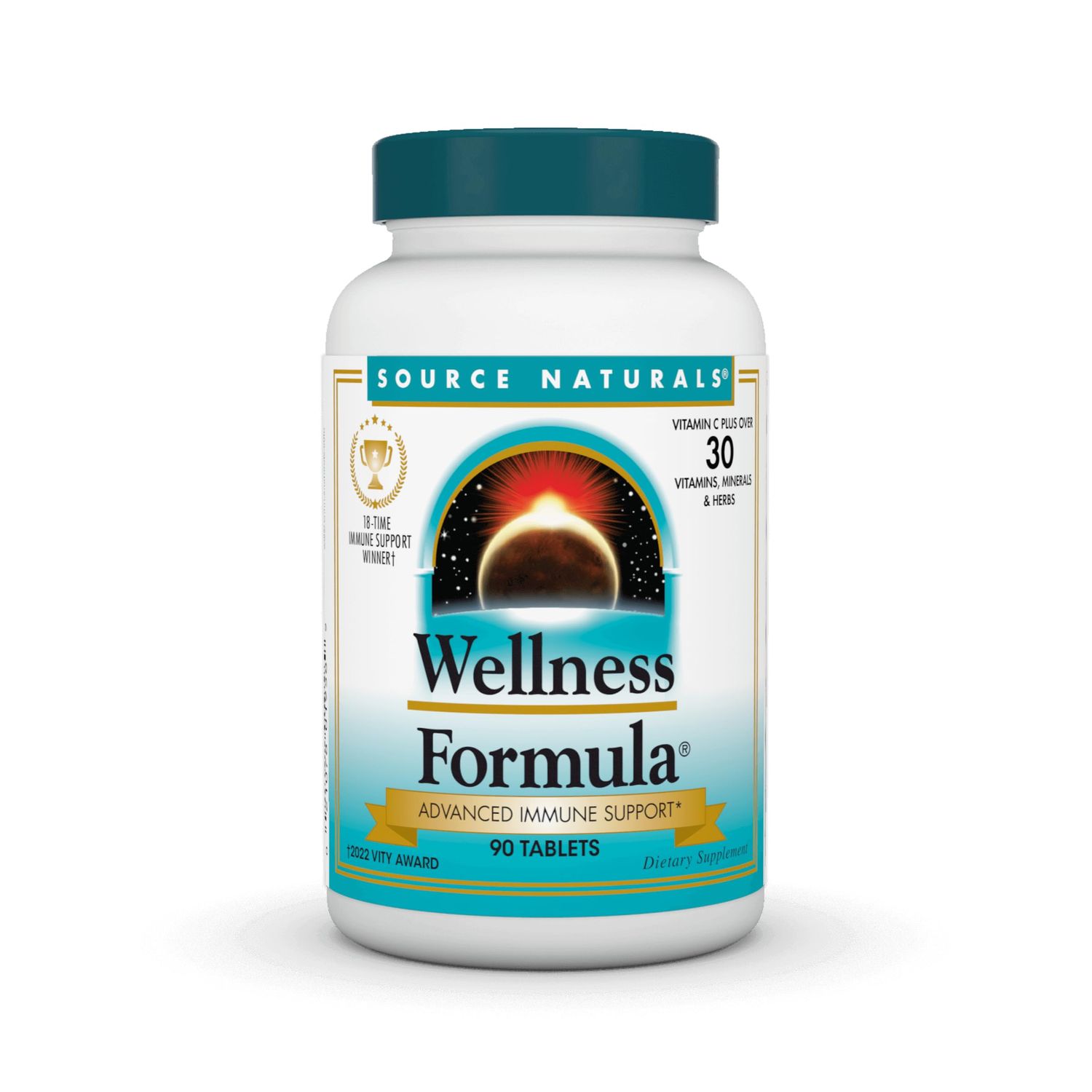 Source Naturals Wellness Formula Bio-Aligned Vitamins &amp; Herbal Defense - Immune System Support Supplement &amp; Immunity Booster* - 90 Count