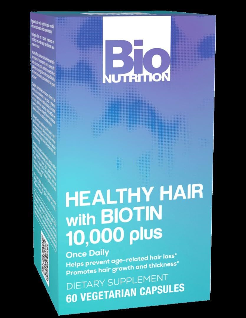 Bio Nutrition Healthy Hair Biotin Vegi-Caps, 60 Count