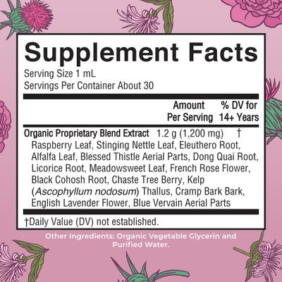 MaryRuth Organics USDA Organic Women's Wellness Liquid Herbal Supplements | Includes Stinging Nettle, Raspberry Leaf, Eleuthero Root, Chaste Tree Berry | Menstrual Support | Non-GMO, Vegan