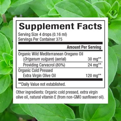Natural Factors, Certified Organic Oil of Oregano, Herbal Supplement for Immune Support, Vegan, Non-GMO, 2 Oz