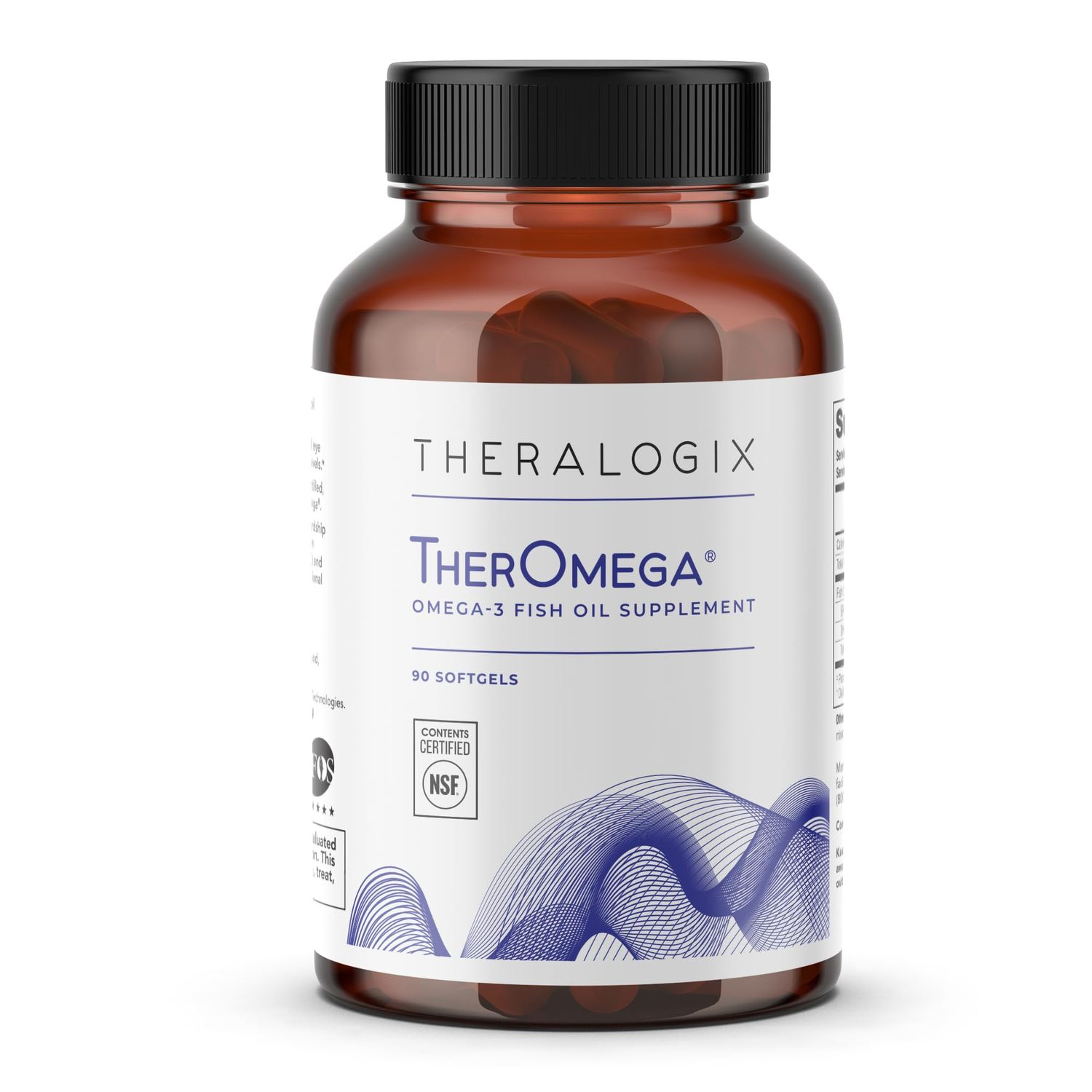 Theralogix TherOmega Omega-3 Fish Oil Supplement - Supports Heart, Brain, Immune &amp; Joint Health* - 700 mg DHA &amp; EPA from Wild Alaska Pollock - Sustainably Sourced - NSF Certified - 90 Softgels