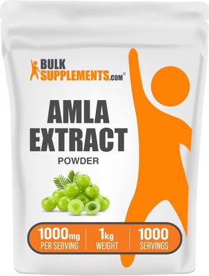 BulkSupplements.com Amla Extract Powder - Indian Gooseberry Extract, Amla Supplement, Amla Fruit Extract - Amla Powder, Gluten Free, 1000mg per Serving, 1kg (2.2 lbs) (Pack of 1)