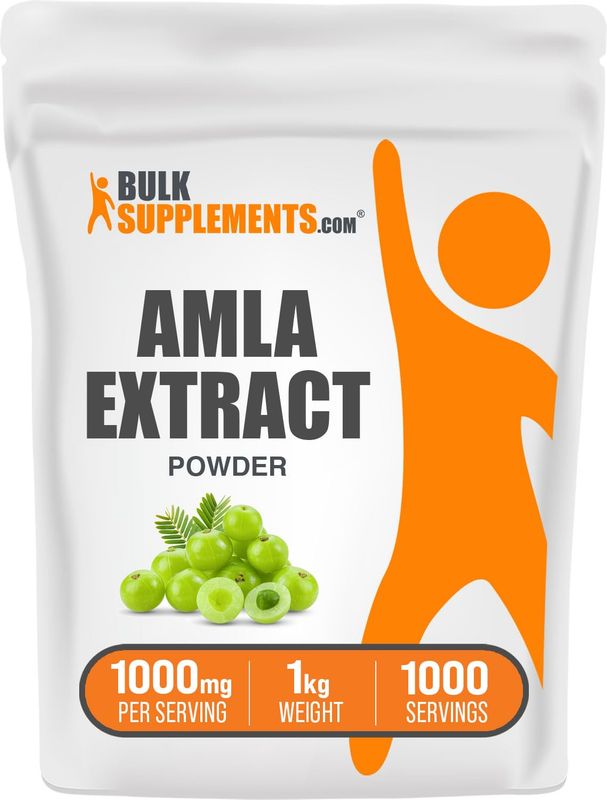 BulkSupplements.com Amla Extract Powder - Indian Gooseberry Extract, Amla Supplement, Amla Fruit Extract - Amla Powder, Gluten Free, 1000mg per Serving, 1kg (2.2 lbs) (Pack of 1)