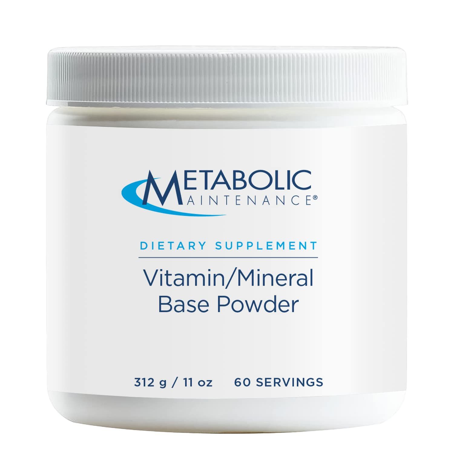 Metabolic Maintenance Vitamin Mineral Base Powder - Iron Free Multivitamin with Active B Vitamins + Chelated Minerals (312 Grams, 60 Servings)