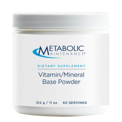 Metabolic Maintenance Vitamin Mineral Base Powder - Iron Free Multivitamin with Active B Vitamins + Chelated Minerals (312 Grams, 60 Servings)