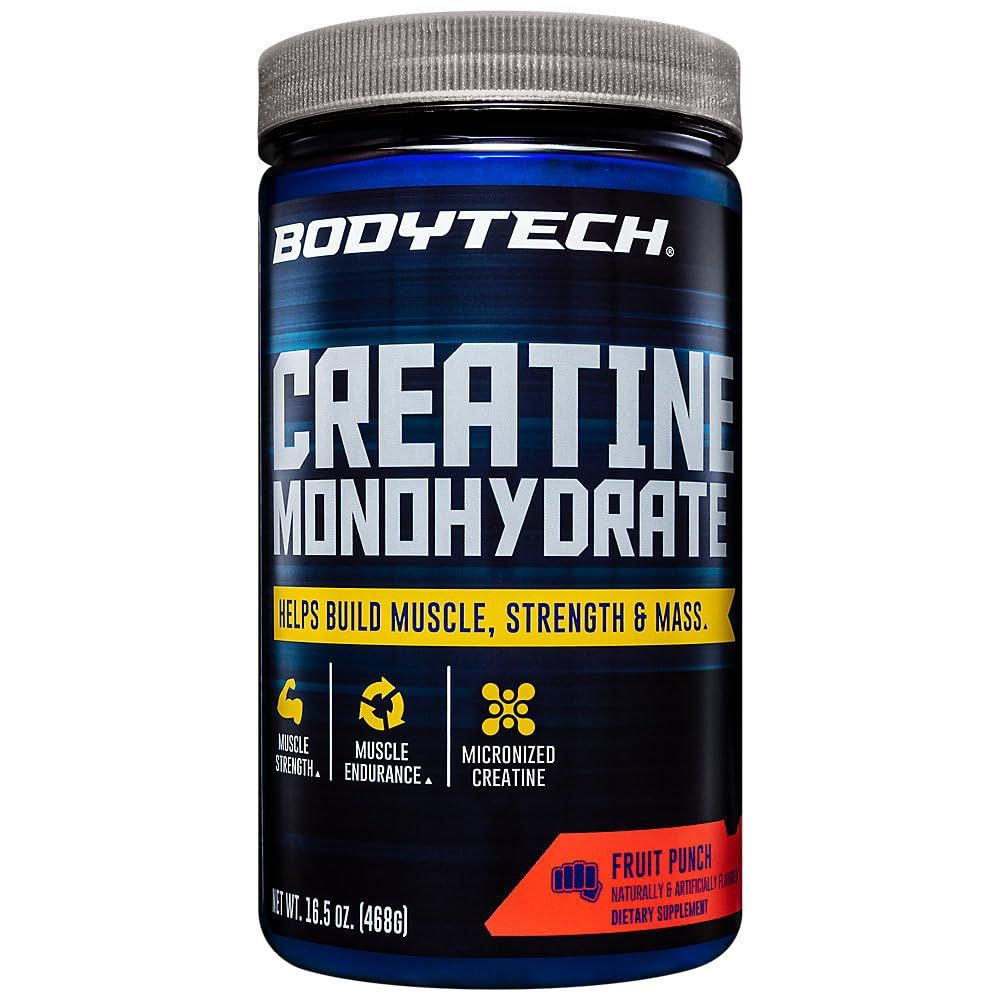 BodyTech 100 Pure Creatine Monohydrate Fruit Punch (16.5 Ounce Powder)