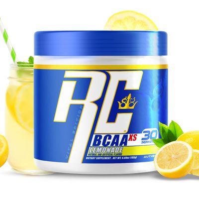 Ronnie Coleman&#39;s BCAA XS Powder with EAAs, Branched Chain Amino Acids Post Workout Muscle Recovery, Sugar Free Hydration Drink for Women and Men, Lemonade, 30 Servings
