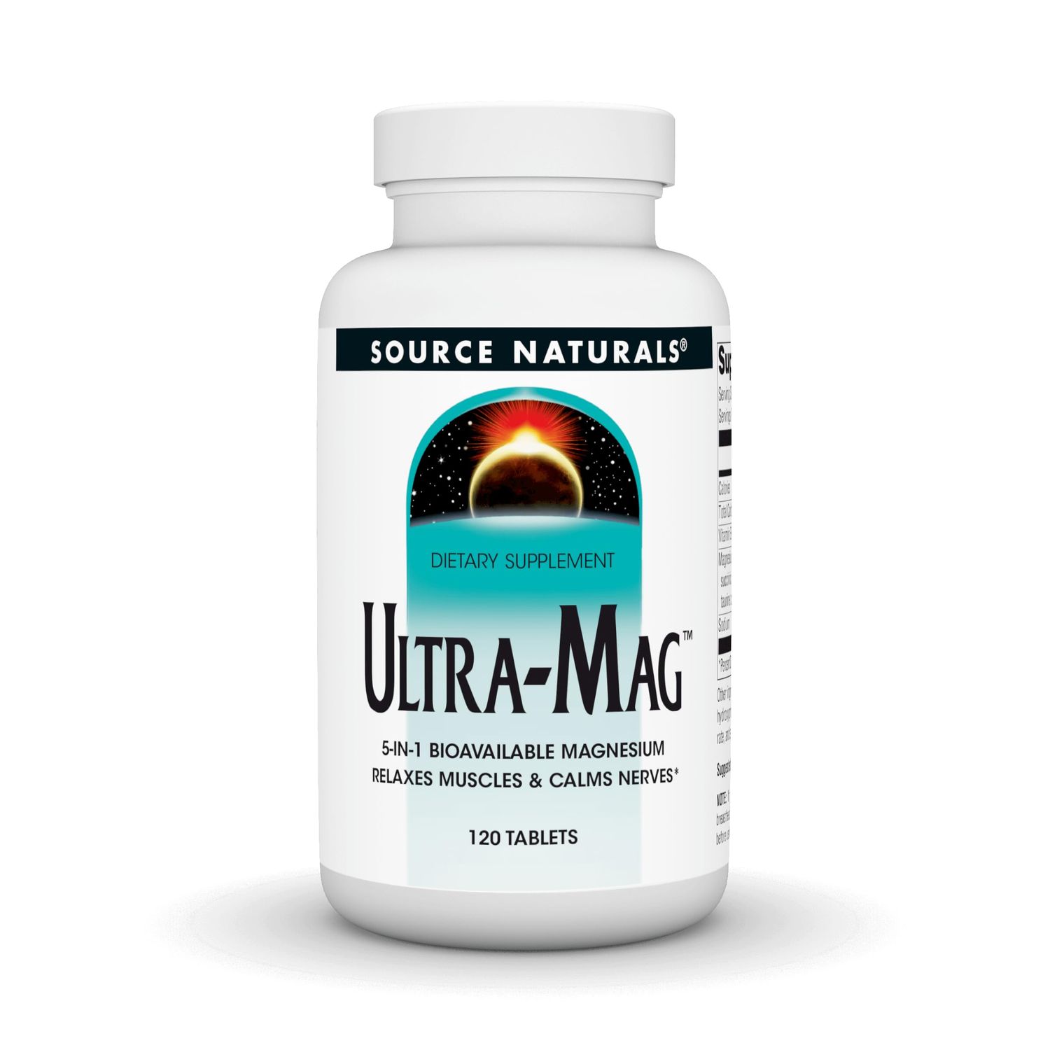 Source Naturals Ultra-Mag High-Efficiency Magnesium Complex - Maintains Muscle &amp; Nerve Function* - 120 Tablets