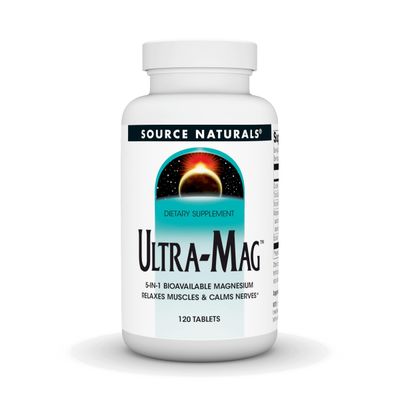 Source Naturals Ultra-Mag High-Efficiency Magnesium Complex - Maintains Muscle &amp; Nerve Function* - 120 Tablets