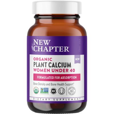 New Chapter Calcium Supplement - Organic Plant Calcium for Women Under 40, with Vitamin D3 for Absorption + Vitamin K2 + Magnesium, Vegetarian, Gluten Free - 60 Count