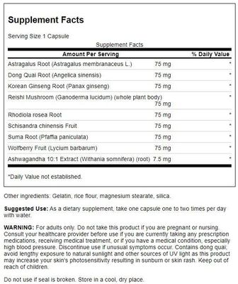Swanson Rhodiola Ashwagandha Ginseng Complex Mood Energy Immune Function Nervous System Stress Support Adaptogen Herb Supplement 60 Capsules