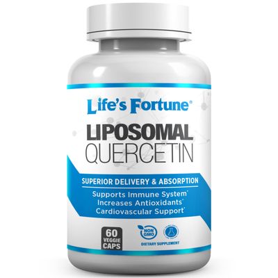 Life&#39;s Fortune Liposomal Flavonoid High Potency Quercetin 250 mg Natural Supplement, Plant -Based, Supports Immune System, Non GMO, Gluten Free, 60 Veggie Caps