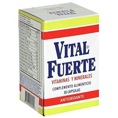 Vital Fuerte, Vitamins and Minerals Supplement, 30 Capsules, Bottle.