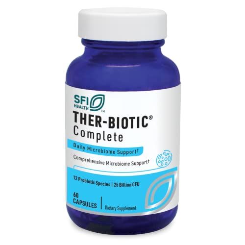 Klaire Labs SFI Health Digestive Probiotics for Men &amp; Women - with Lactobacillus Acidophilus &amp; 11 Other Species - Hypoallergenic Ther-Biotic Complete - 25 Billion CFU Probiotic Capsules (60 Capsules)