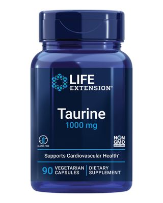 Life Extension Taurine, Pure Taurine Amino Acid Supplement, Heart, Liver and Brain Health, Longevity, Muscle and Exercise, 1000 mg dose, Non-GMO, Gluten-Free, Vegetarian, 90 Vegetarian Capsules