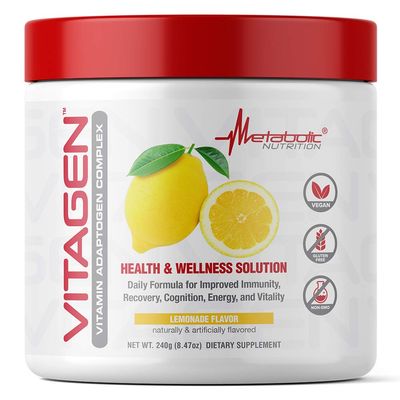Metabolic Nutrition Vitagen, Vitamin Adaptogen Complex, 240 g, Health &amp; Wellness Solution (Lemonade)