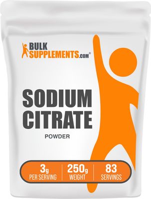 BulkSupplements.com Sodium Citrate Powder - Sodium Citrate Food Grade, Sodium Supplement - Emulsifier, Flavor Enhancer - Gluten Free, 3g per Serving, 250g (8.8 oz) (Pack of 1)